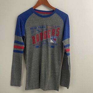 NHL NEW YORK RANGERS GRAPHIC LONG SLEEVE CREW NECK SHIRT TOP TEE SIZE SMALL
